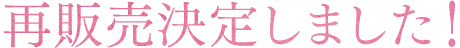 再販売決定しました