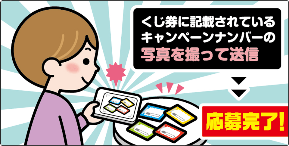 (3)くじ券に記載されているキャンペーンナンバーの写真を撮って送信
