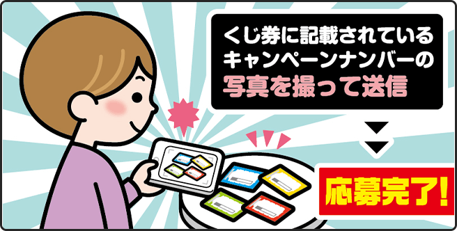 (3)くじ券に記載されているキャンペーンナンバーの写真を撮って送信