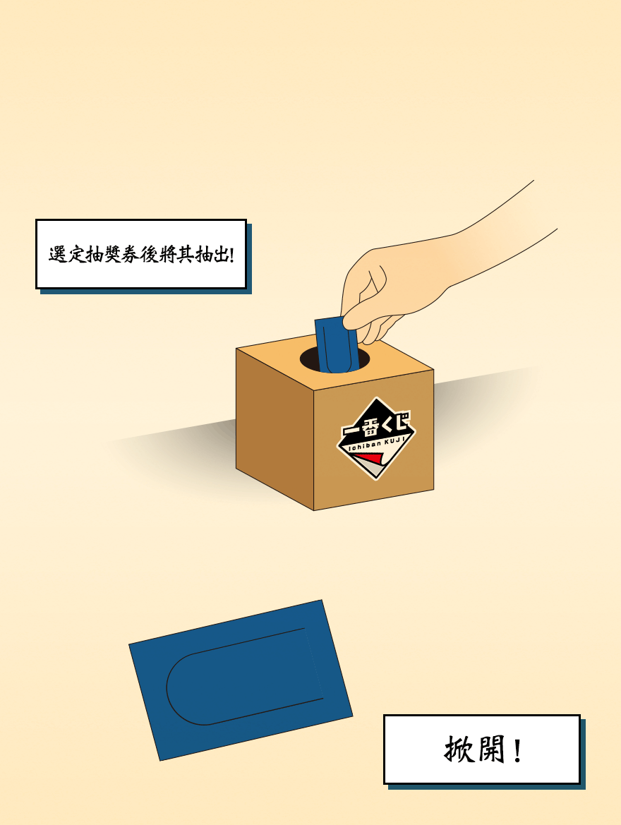 選定抽獎券後將其抽出!