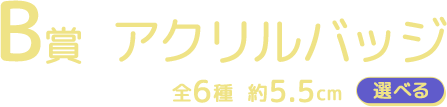 B賞 アクリルバッジ 全6種 約5.5cm 選べる